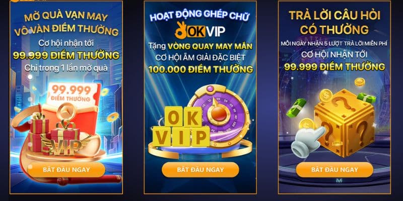 OKVIP tặng nhiều phần quà giá trị 